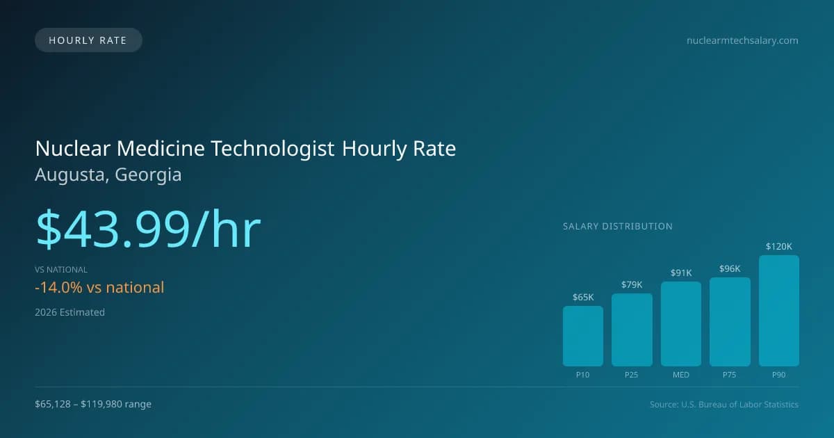 Nuclear Medicine Technologist Hourly Rate in Augusta, GA — 2026 est., based on 2025 BLS
