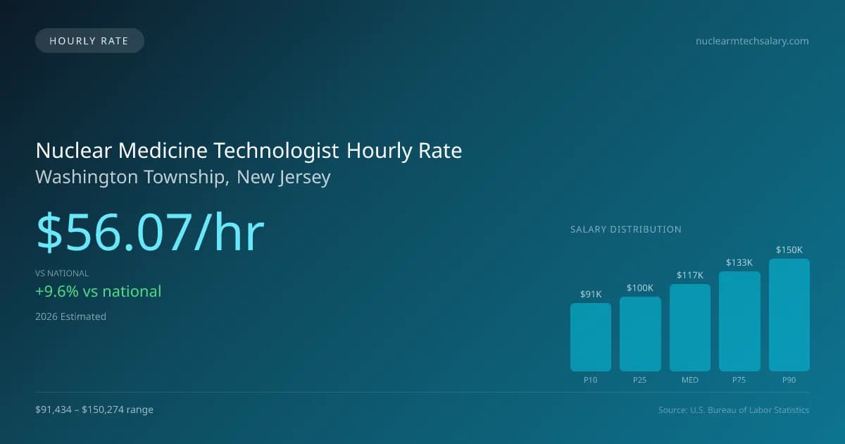 Nuclear Medicine Technologist Hourly Rate in Washington Township, NJ — 2026 est., based on 2025 BLS