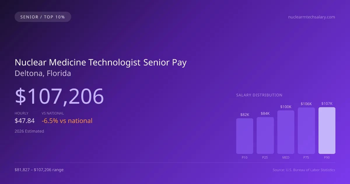 Nuclear Medicine Technologist Senior Salary in Deltona, FL — 2026 est., based on 2025 BLS