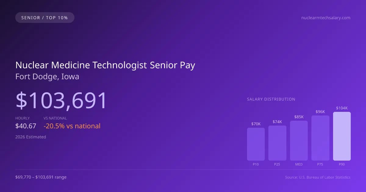 Nuclear Medicine Technologist Senior Salary in Fort Dodge, IA — 2026 est., based on 2025 BLS