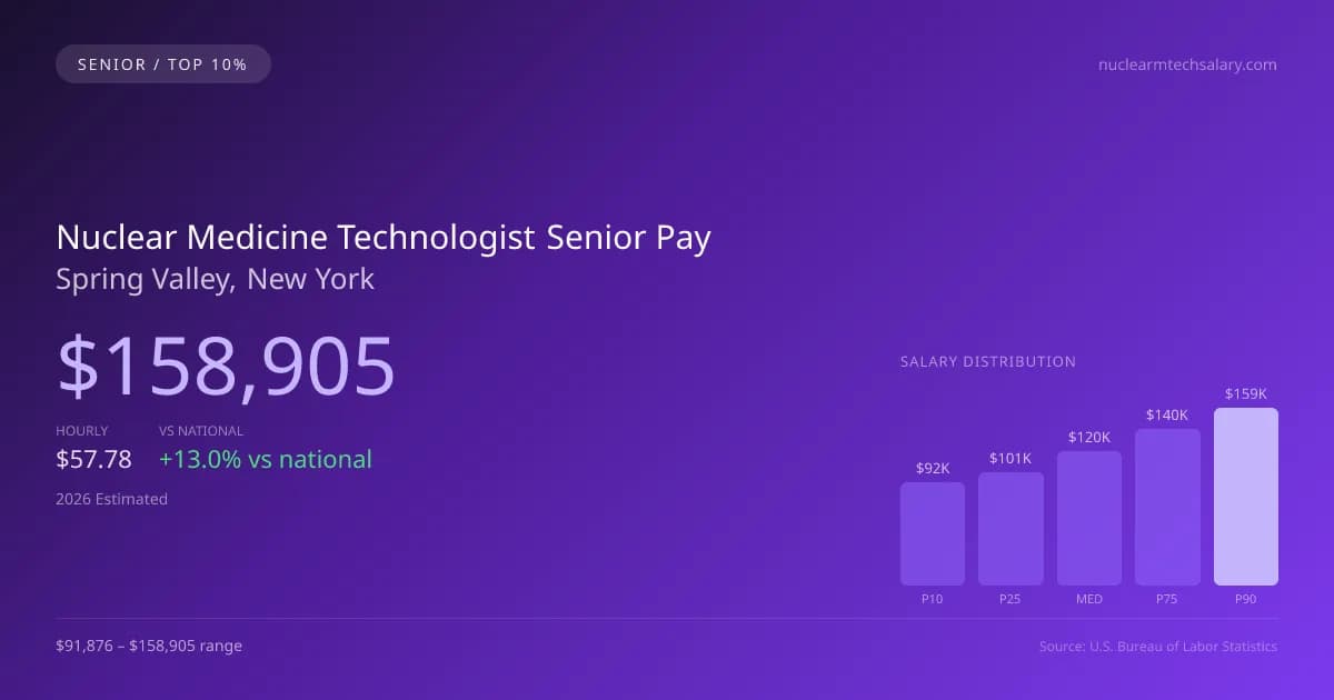 Nuclear Medicine Technologist Senior Salary in Spring Valley, NY — 2026 est., based on 2025 BLS