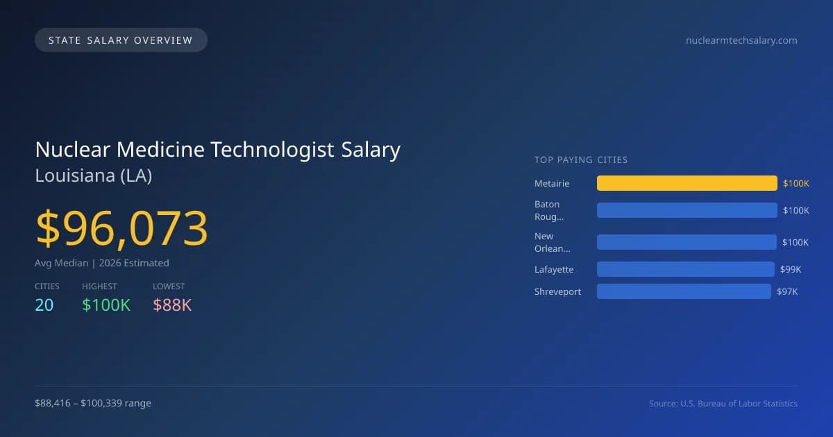 Nuclear Medicine Technologist Salary in Louisiana - 2025 BLS Data Infographic