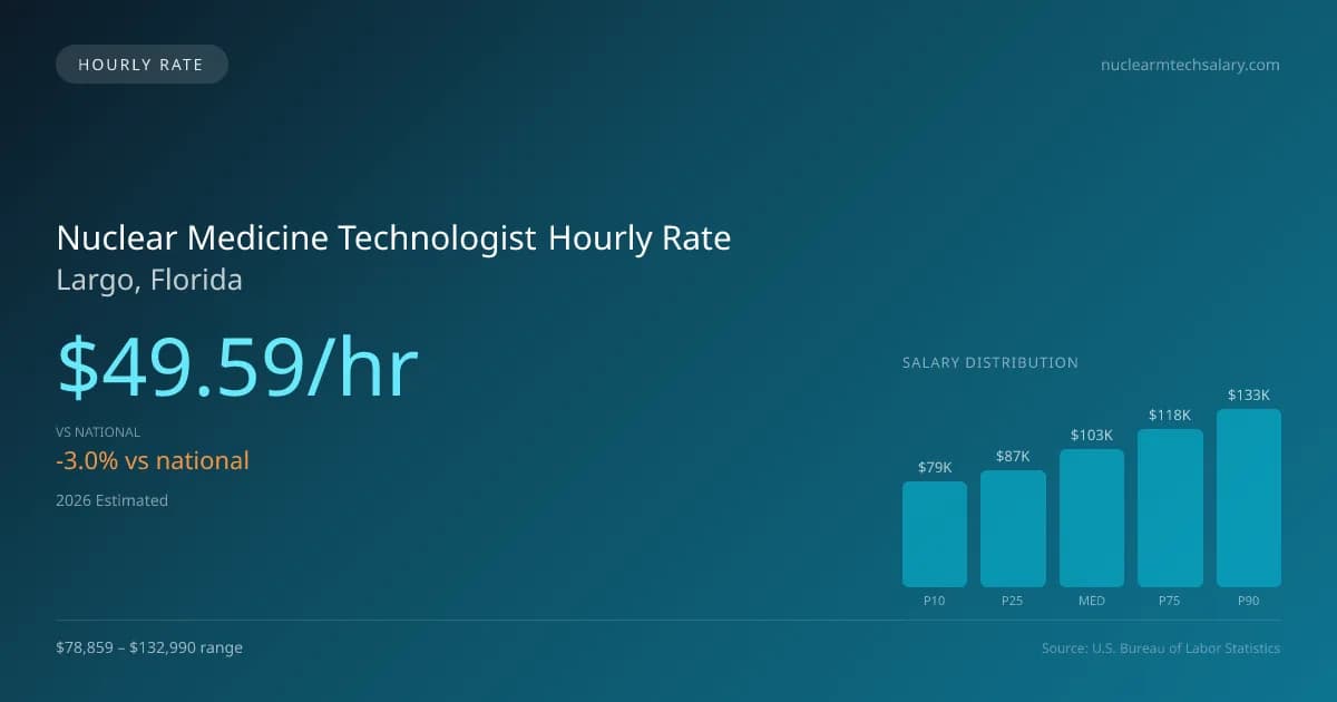 Nuclear Medicine Technologist Hourly Rate in Largo, FL — 2026 est., based on 2025 BLS