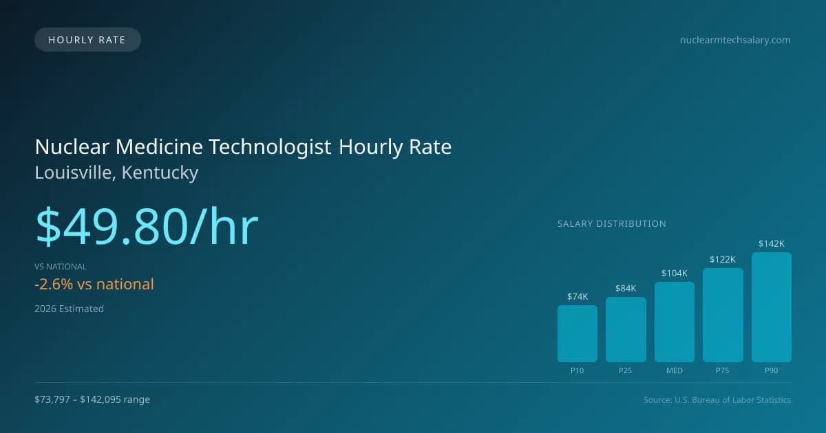 Nuclear Medicine Technologist Hourly Rate in Louisville, KY — 2026 est., based on 2025 BLS