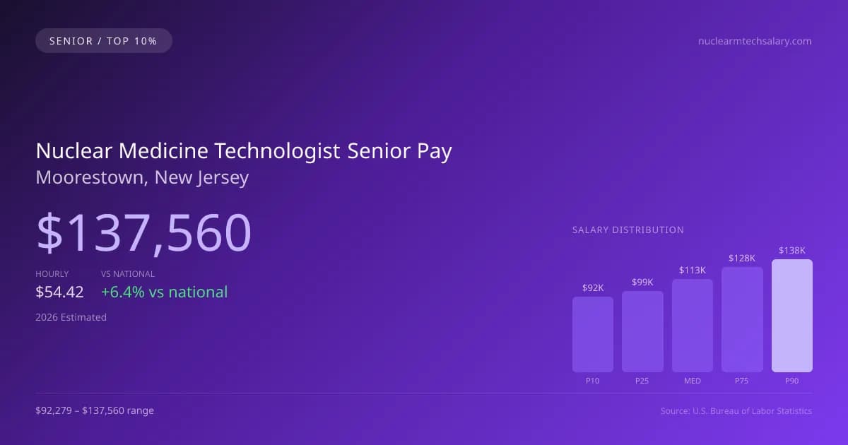 Nuclear Medicine Technologist Senior Salary in Moorestown, NJ — 2026 est., based on 2025 BLS