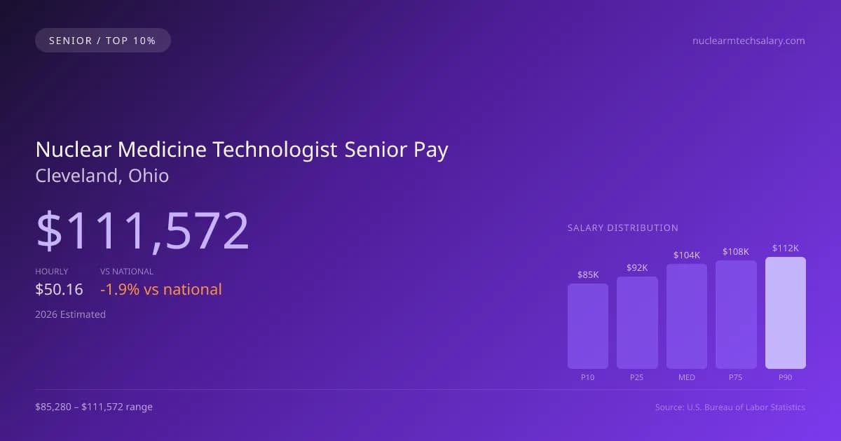 Nuclear Medicine Technologist Senior Salary in Cleveland, OH — 2026 est., based on 2025 BLS