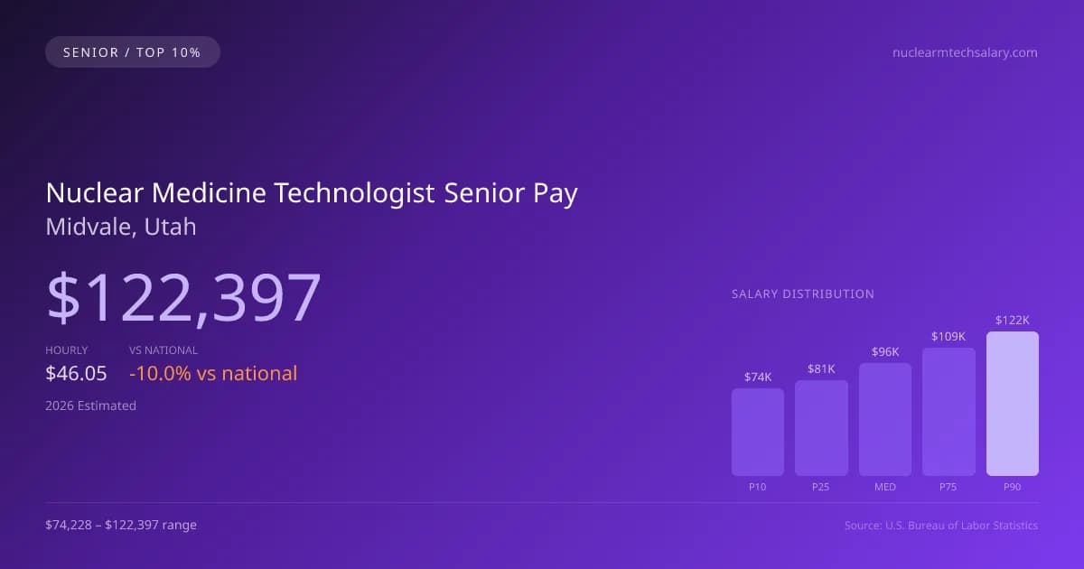 Nuclear Medicine Technologist Senior Salary in Midvale, UT — 2026 est., based on 2025 BLS