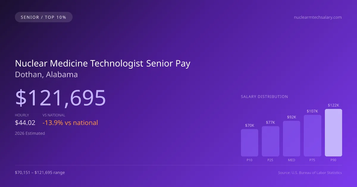 Nuclear Medicine Technologist Senior Salary in Dothan, AL — 2026 est., based on 2025 BLS