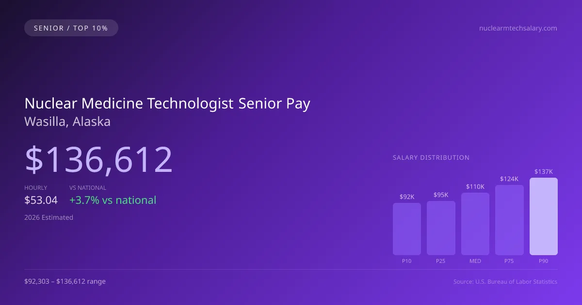 Nuclear Medicine Technologist Senior Salary in Wasilla, AK — 2026 est., based on 2025 BLS