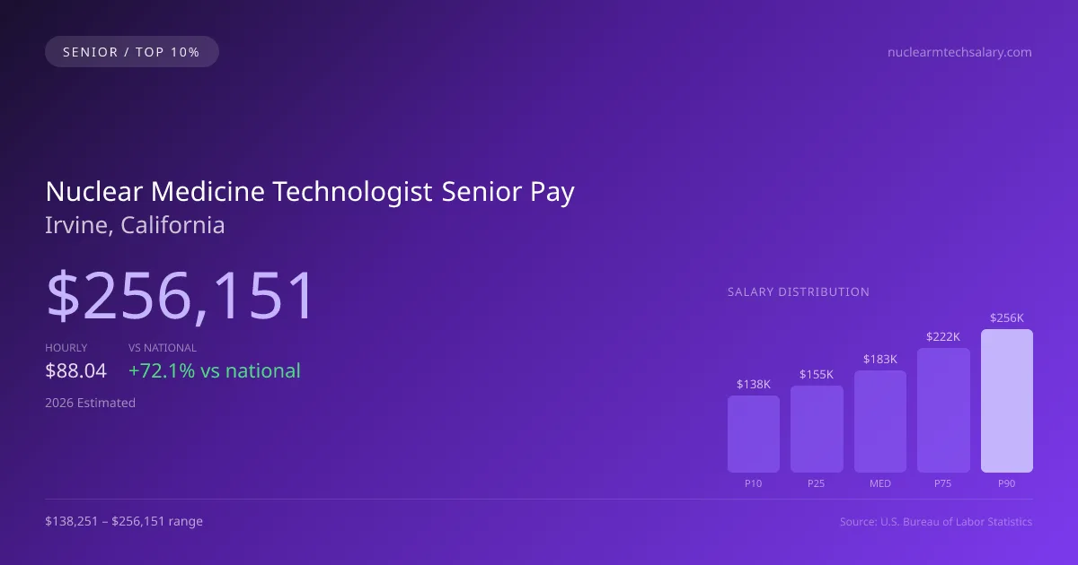 Nuclear Medicine Technologist Senior Salary in Irvine, CA — 2026 est., based on 2025 BLS