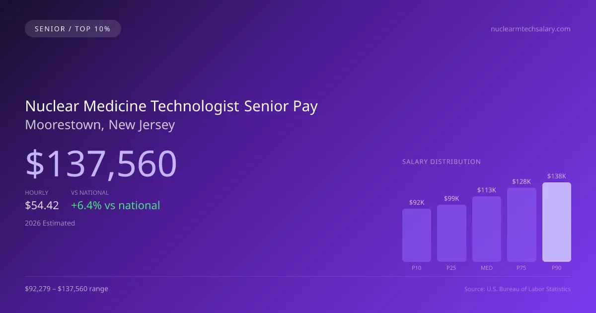 Nuclear Medicine Technologist Senior Salary in Moorestown, NJ — 2026 est., based on 2025 BLS