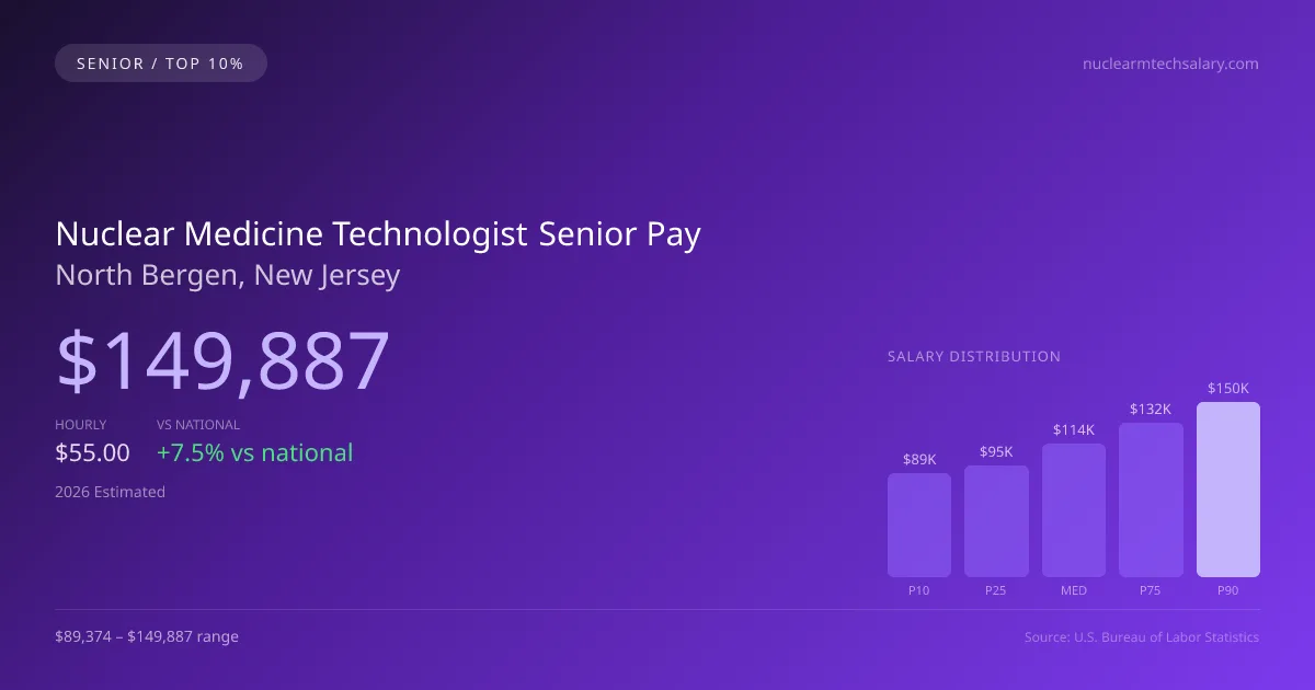 Nuclear Medicine Technologist Senior Salary in North Bergen, NJ — 2026 est., based on 2025 BLS