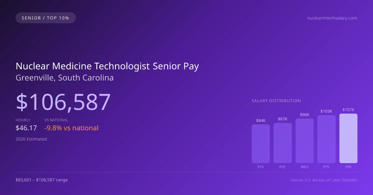 Nuclear Medicine Technologist Senior Salary in Greenville, SC — 2026 est., based on 2025 BLS