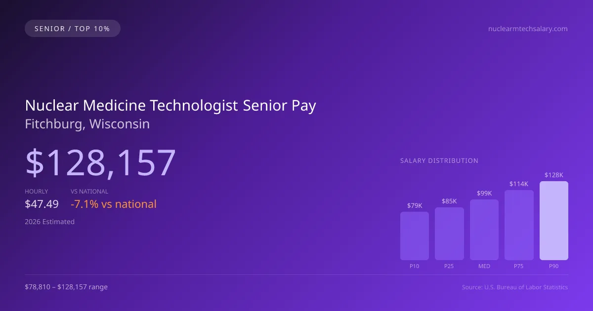 Nuclear Medicine Technologist Senior Salary in Fitchburg, WI — 2026 est., based on 2025 BLS